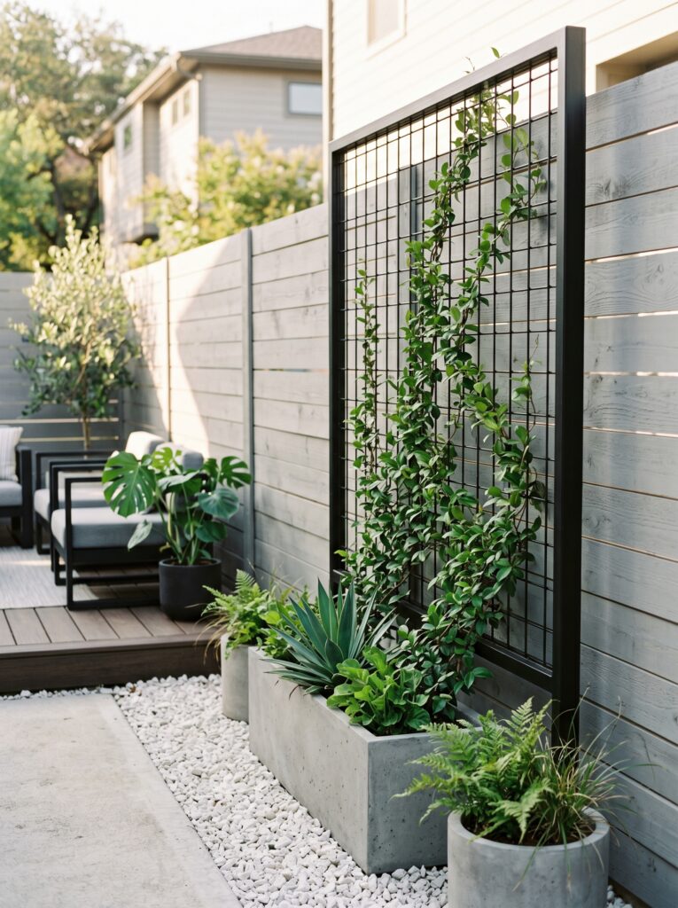 Black Steel Panel Trellis