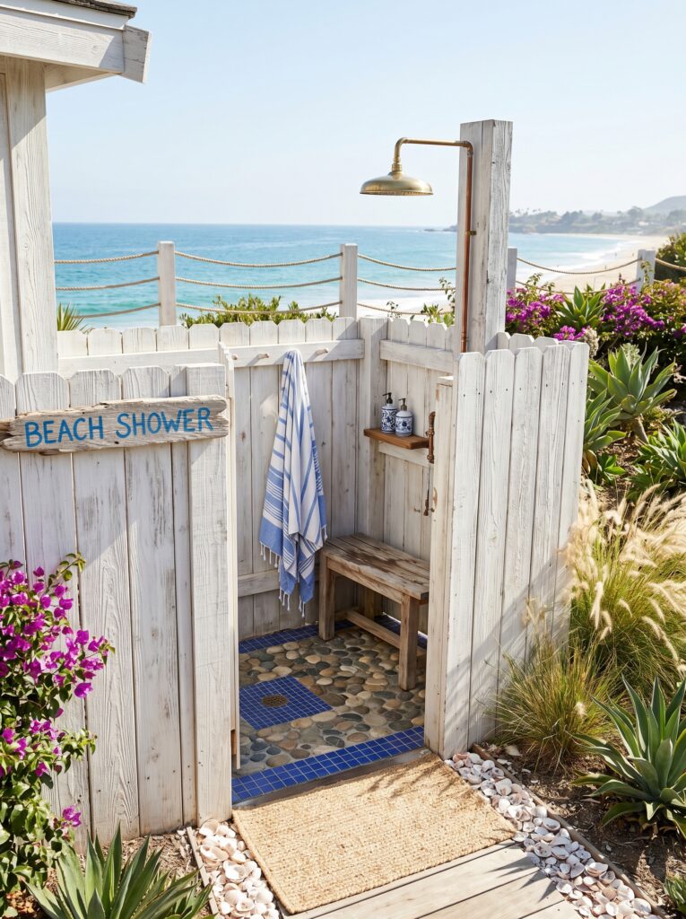 Whitewashed Coastal Corner