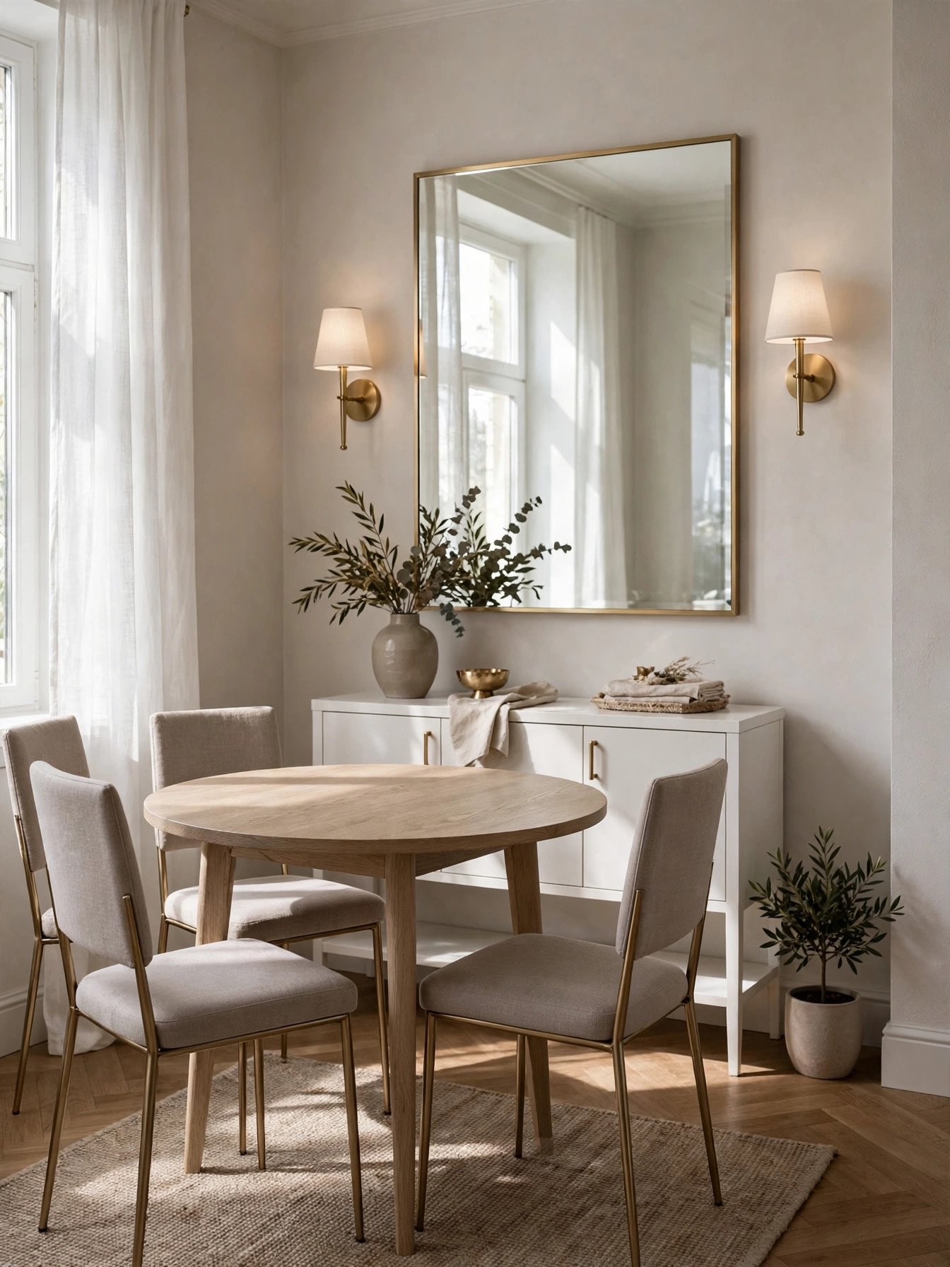 Dimmable Layered Entry Lighting with a chandelier, table lamps, and wall sconces in a cozy foyer